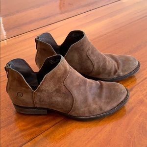 Born Brown Suede Booties, 8.5